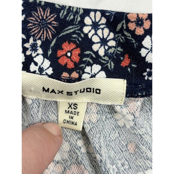 Max Studio Tiered Maxi Dress Size XS Smocked Top Puff Sleeve Prairie Flower - Picture 5 of 8